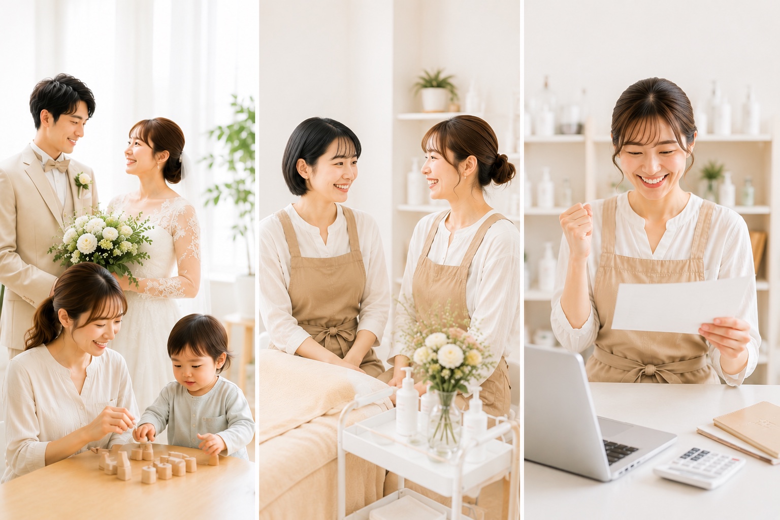 まつ毛・眉毛・脱毛・ワックスなど幅広い技術を習得して収入アップを目指せるイメージ